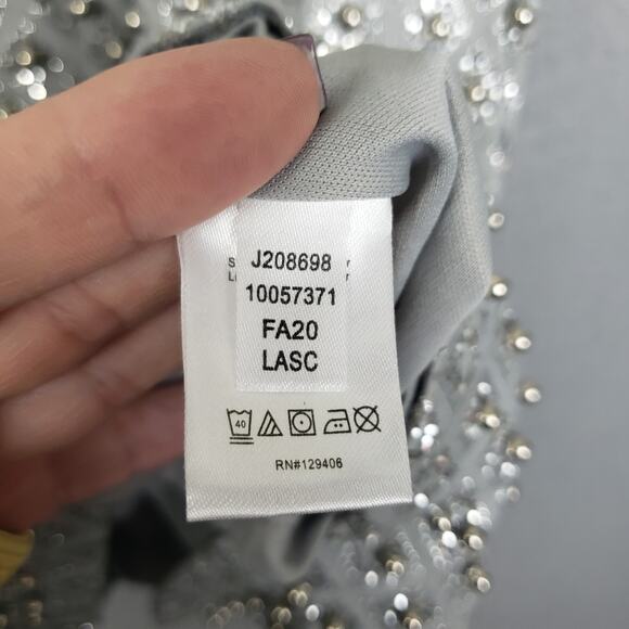 Lascana For Venus Sz L Silver Sparkle Bodycon Mini Dress Bling Sequin NYE Party - Picture 8 of 11